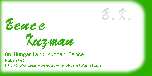 bence kuzman business card